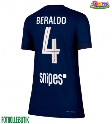 Paris Saint-Germain Lucas Beraldo #4 Hemmatröja Kvinnor 2025-26 Kortärmad